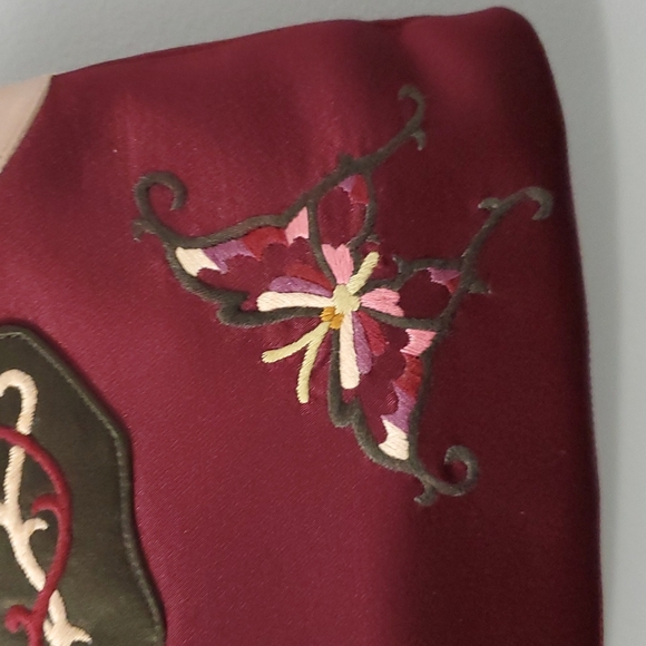 Vintage Dolce Vita 90's  Women's Satin Embroided Purse Handbag - Picture 2 of 8